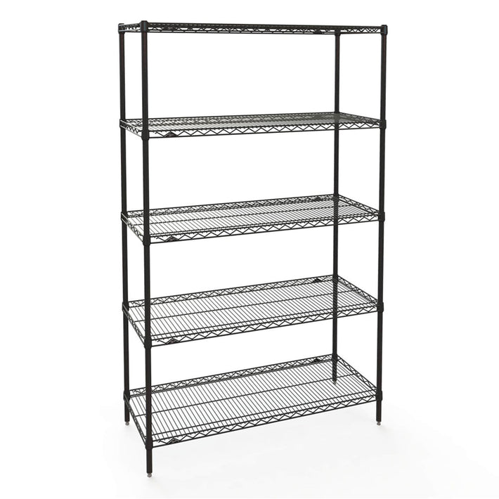 18"d 5-Shelf Wire Shelving Kits - Black