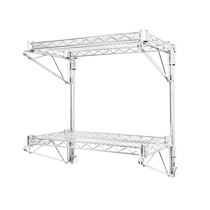 Adjustable Wall-Mounted Wire Shelving - 2 Shelves