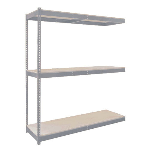 Lyon 3-Shelf Double Rivet Shelving Add-On Units - Gray