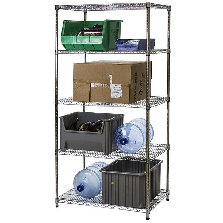 36"w Chrome Wire Shelving