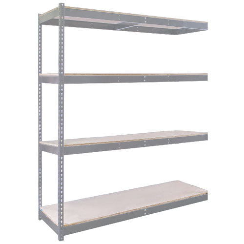 Lyon 4-Shelf Double Rivet Shelving Add-On Units - Gray