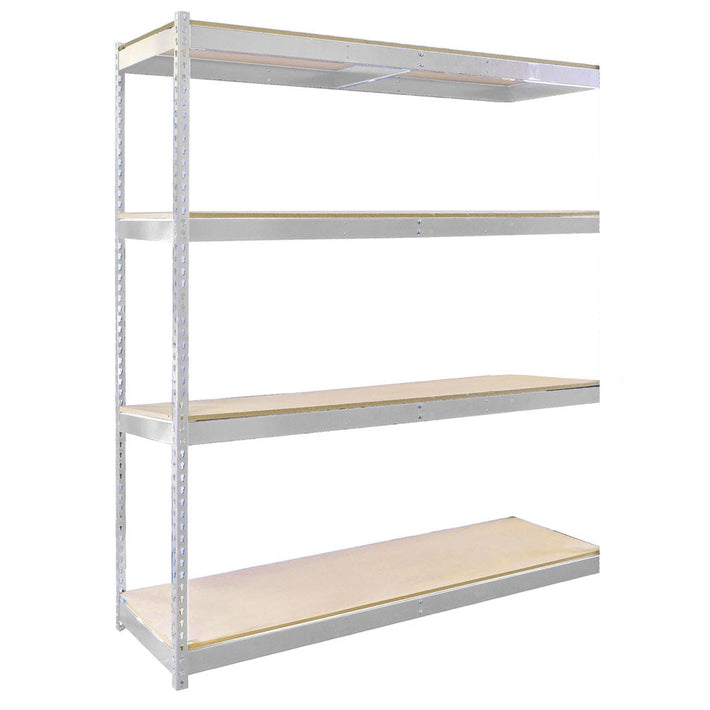 4-Shelf Double Rivet Shelving Add-On Units - Parchment