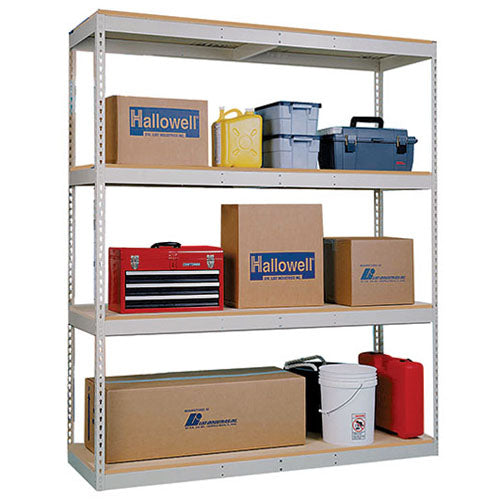 4-Shelf Double Rivet Shelving Starter Units - Parchment