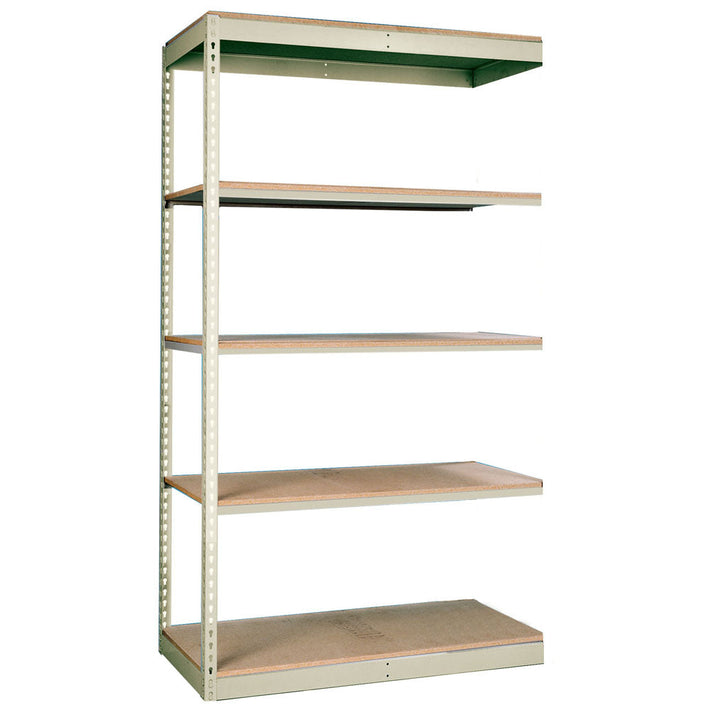 5-Shelf Single Rivet Shelving Add-On Units - Parchment