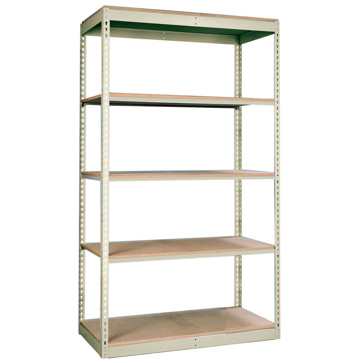 5-Shelf Single Rivet Shelving Starter Units - Parchment