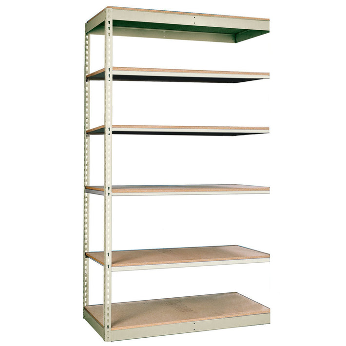 6-Shelf Single Rivet Shelving Add-On Units - Parchment