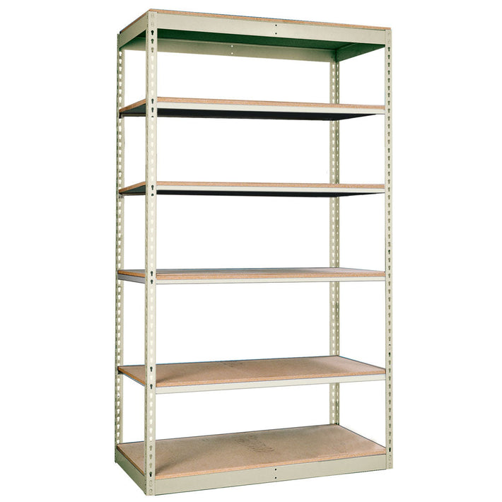 6-Shelf Single Rivet Shelving Starter Units - Parchment