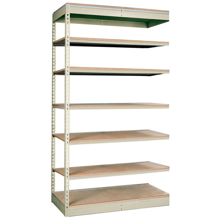 7-Shelf Single Rivet Shelving Add-On Units - Parchment