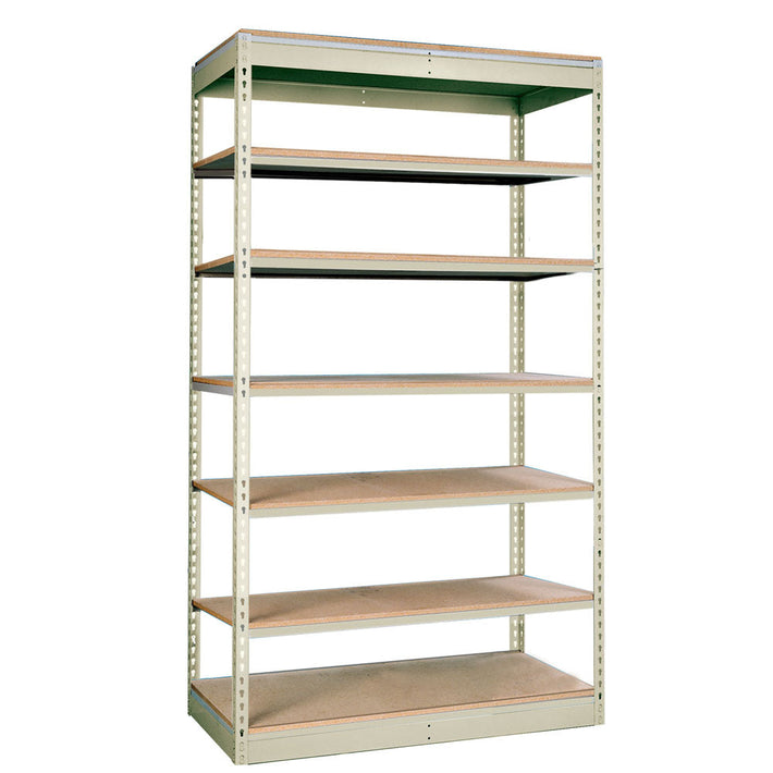 7-Shelf Single Rivet Shelving Starter Units - Parchment