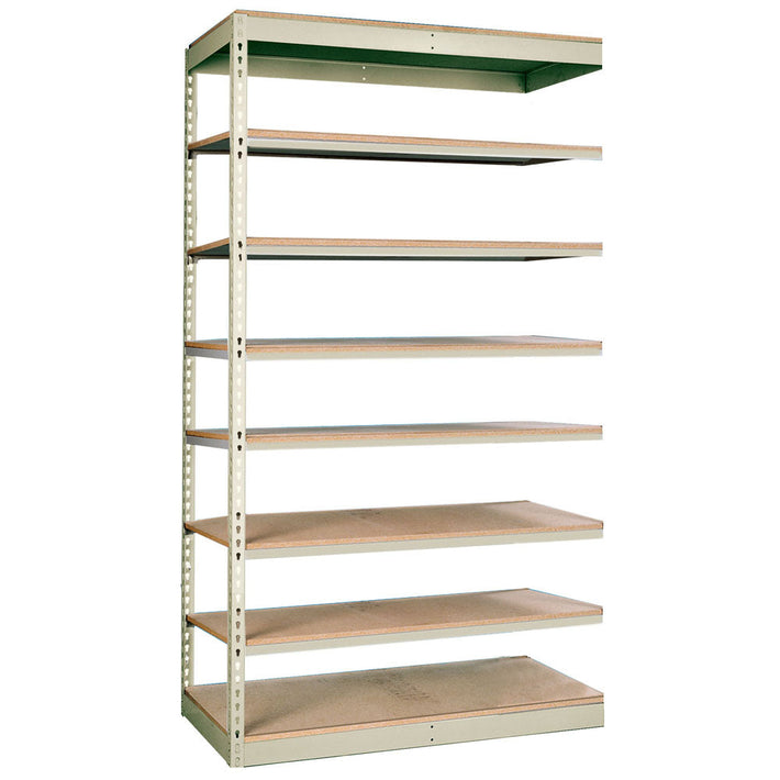 8-Shelf Single Rivet Shelving Add-On Units - Parchment