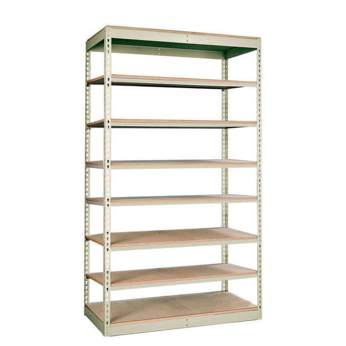 8-Shelf Single Rivet Shelving Starter Units - Parchment