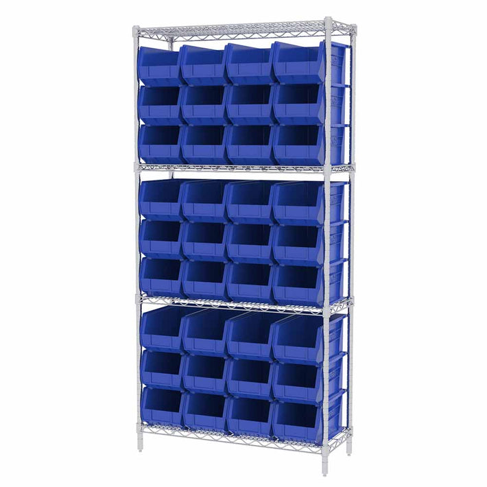 Wire Shelving Units with Bins