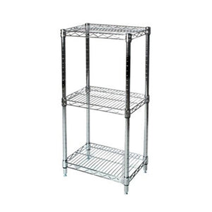 10"d x 34"h Chrome Wire Shelving w/ 3 Shelves