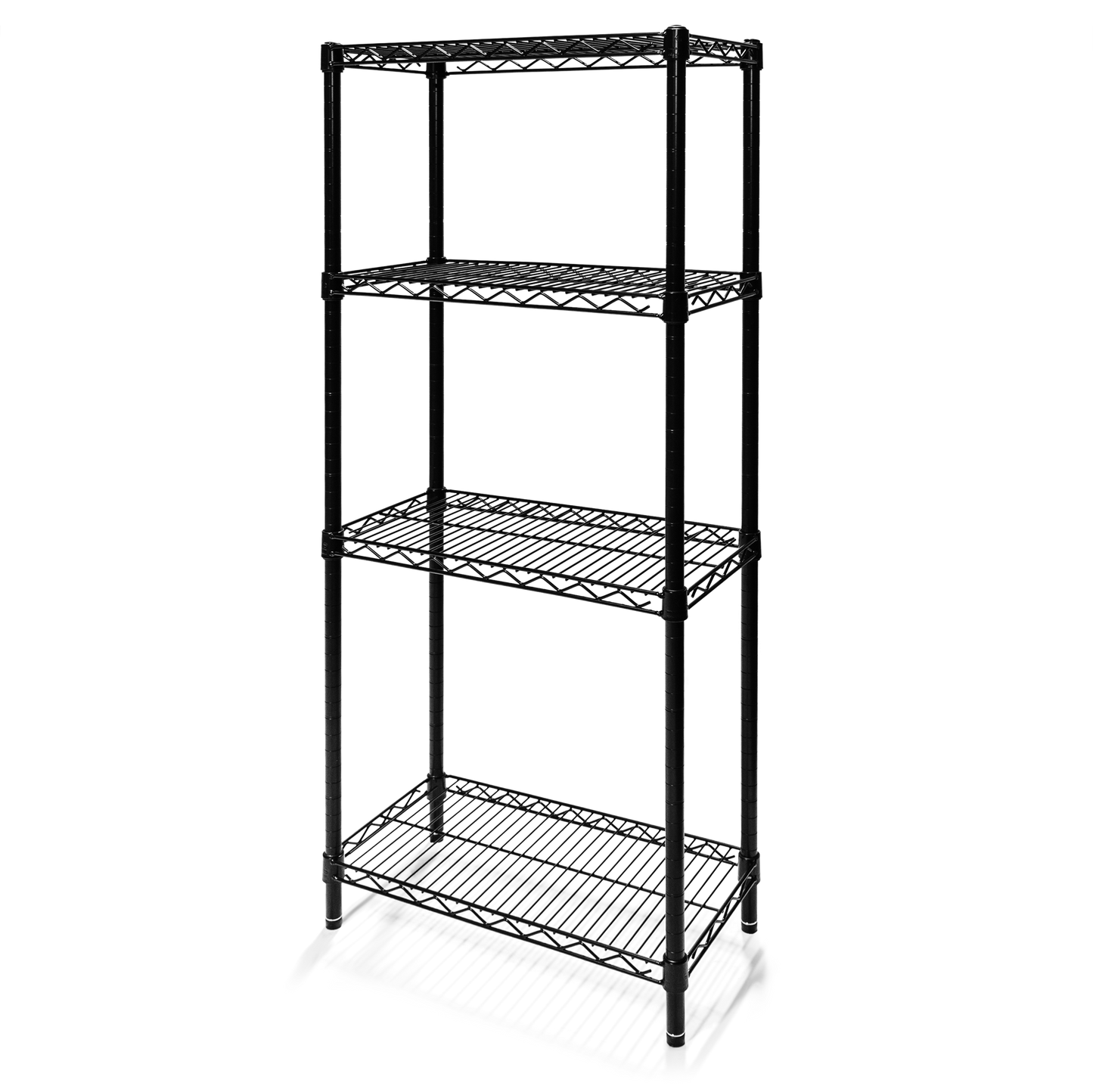 12"d x 72"h Black Wire Shelving w/ 4 Shelves