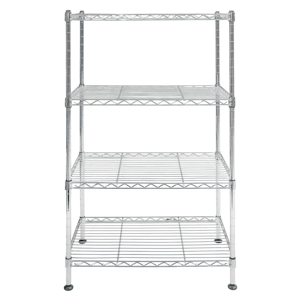 Standard Duty 12"d x 20"w x 32"h 4-Tier Chrome Wire Shelving