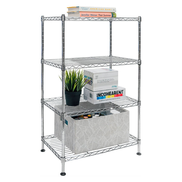 Standard Duty 12"d x 20"w x 32"h 4-Tier Chrome Wire Shelving