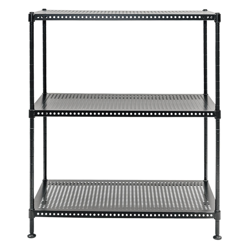 Standard Duty 12"d x 24"w x 28"h 3-Tier Perforated Metal Shelving