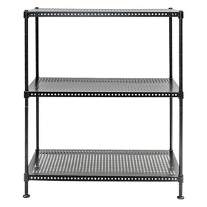 Standard Duty 12"d x 24"w x 28"h 3-Tier Perforated Metal Shelving