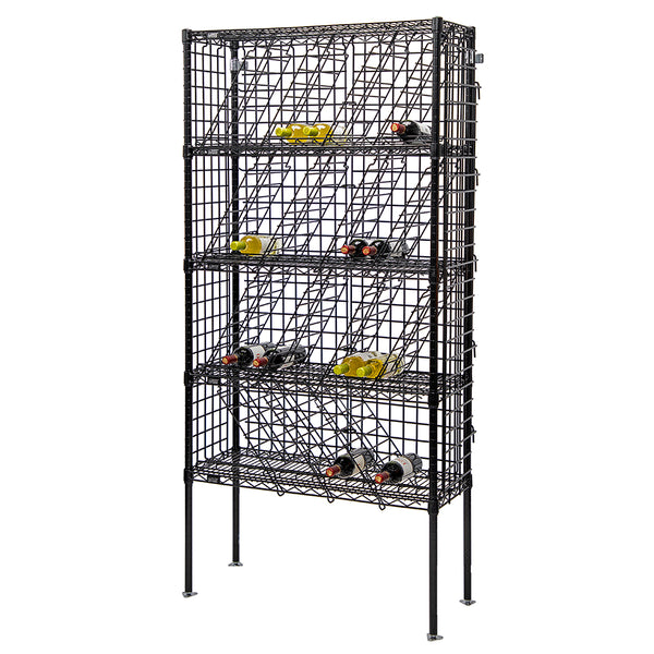 14"d 5-Tier Black Bulk Wine Wire Shelving