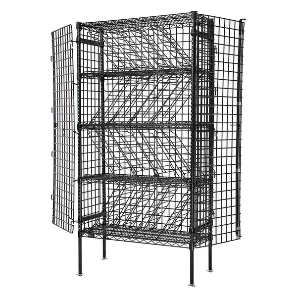 14"d 5-Tier Black Bulk Wine Security Wire Shelving