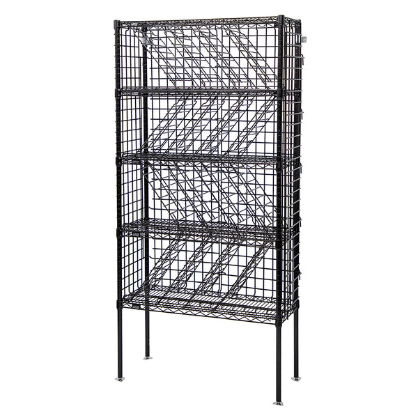 14"d 5-Tier Black Bulk Wine Wire Shelving