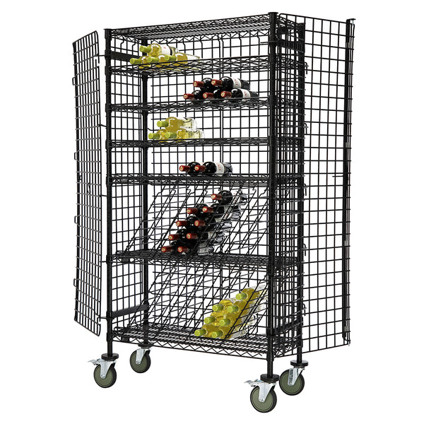 14"d Black Wine Security Carts