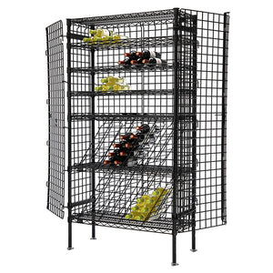 14"d Black Wine Security Wire Shelving