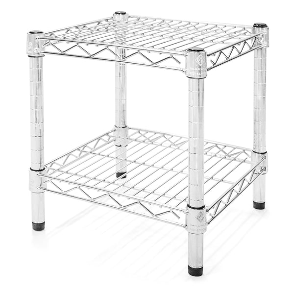 10"d x 14"h Chrome Wire Shelving w/ 2 Shelves