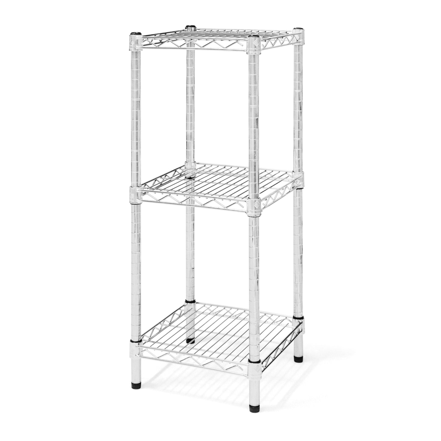 10"d x 34"h Chrome Wire Shelving w/ 3 Shelves