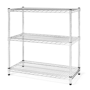 14"d x 34"h Chrome Wire Shelving w/ 3 Shelves