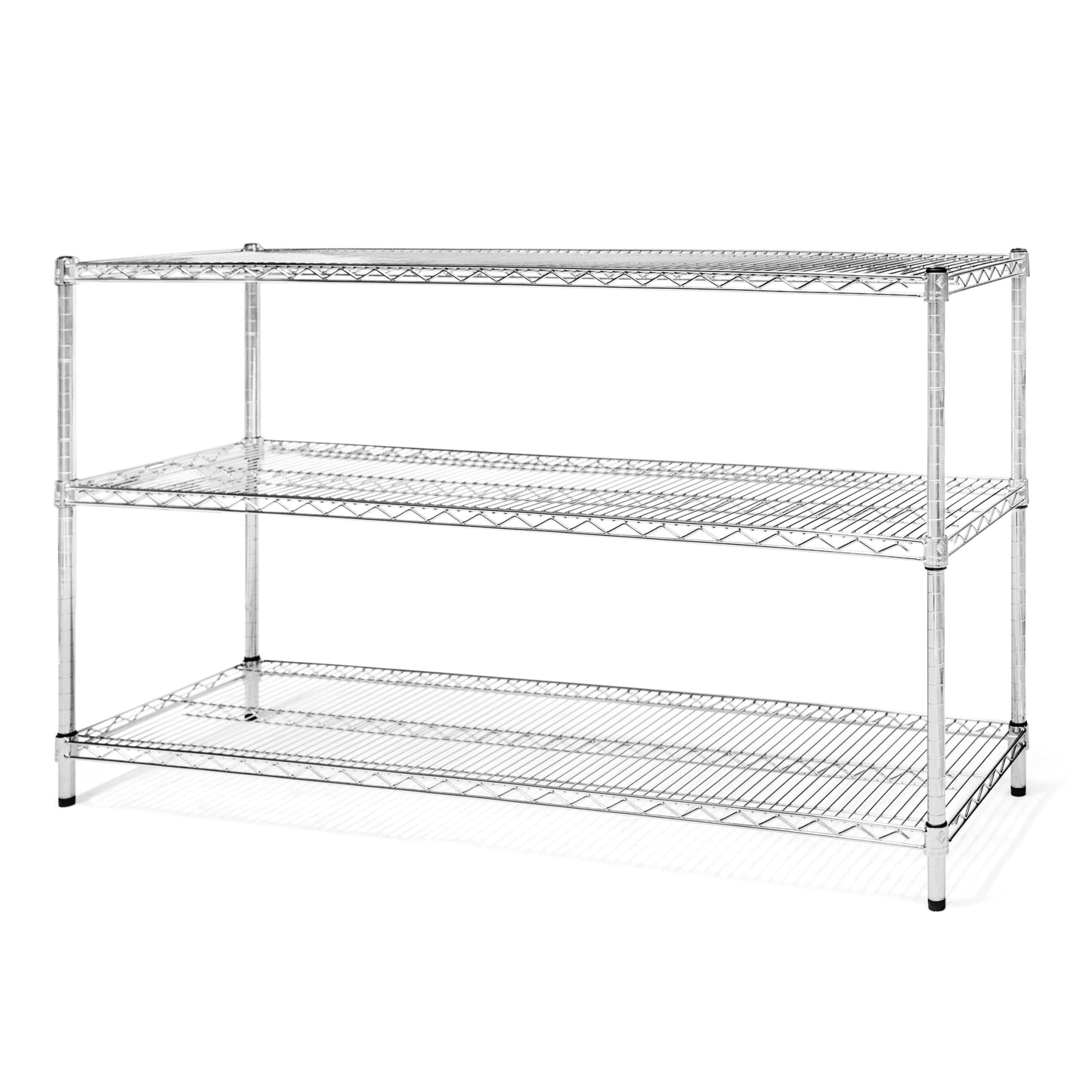 14"d x 34"h Chrome Wire Shelving w/ 3 Shelves