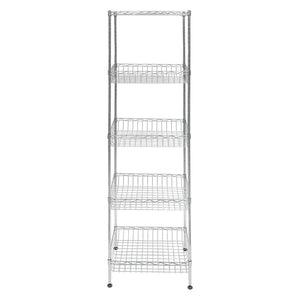 Standard Duty 14"d x 18"w x 60"h 5-Tier Chrome Wire Basket Shelving