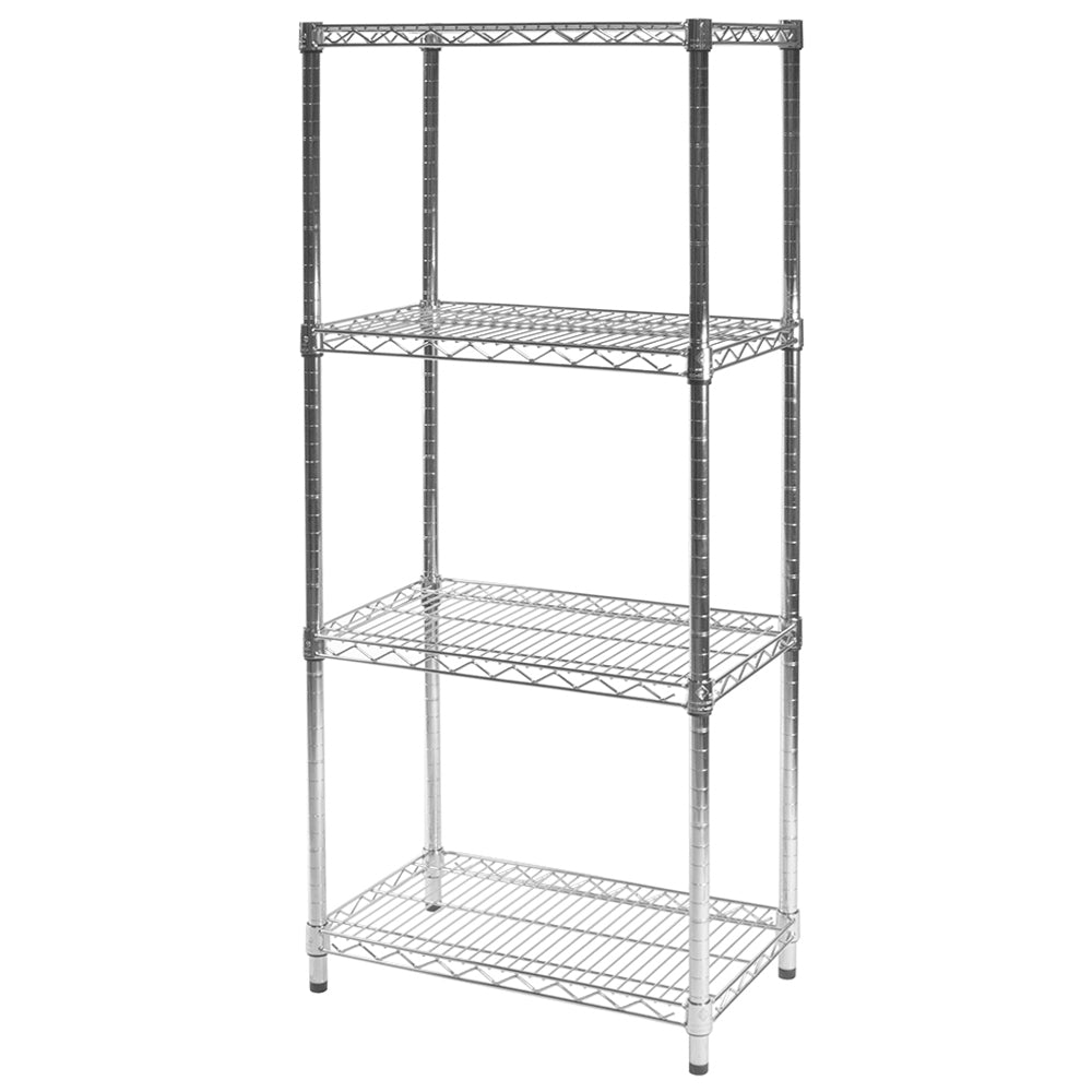 14"d x 24"w Chrome Wire Shelving w/ 4 Shelves