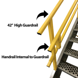 30"w OSHA Stairway w/ External Guard Rails