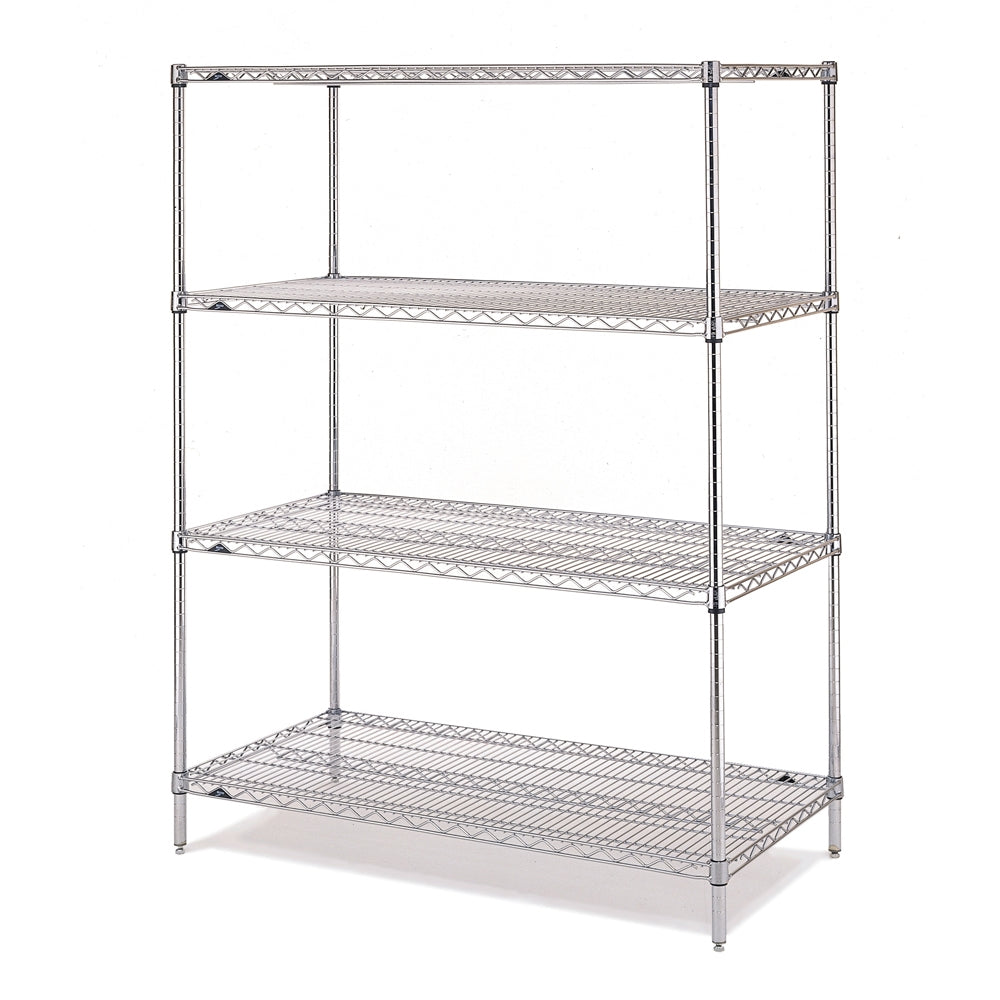 18"d x 63"h - Metro Super Erecta Stainless Steel 4-Shelf Starter Units