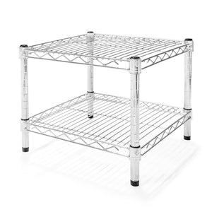 18"d x 14"h Chrome Wire Shelving w/ 2 Shelves