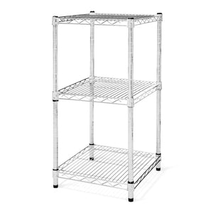 18"d x 34"h Chrome Wire Shelving w/ 3 Shelves