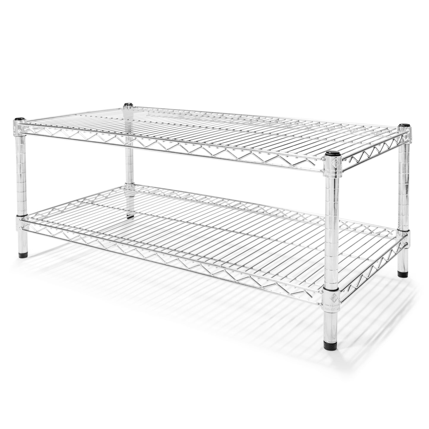 18"d x 14"h Chrome Wire Shelving w/ 2 Shelves