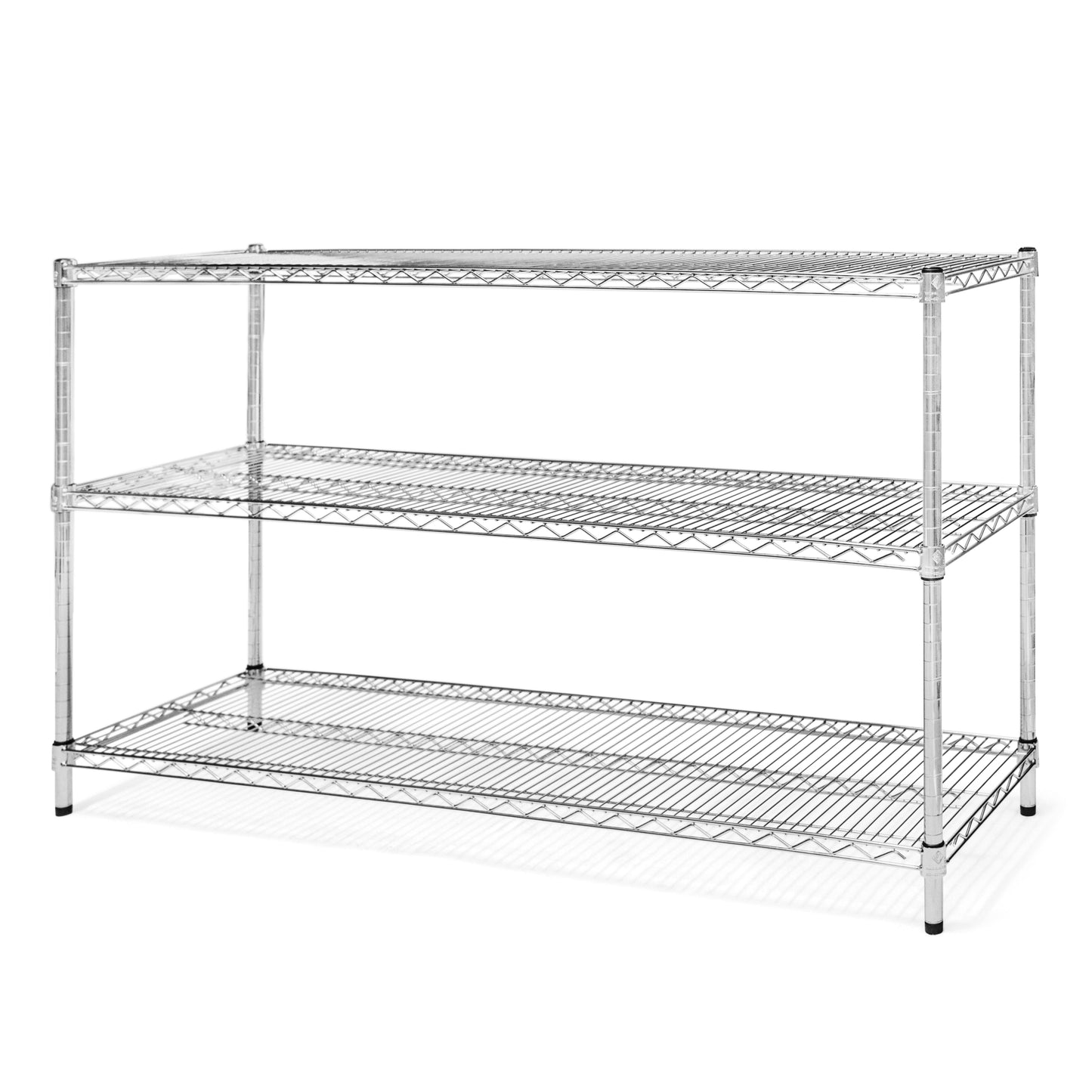 21"d x 34"h Chrome Wire Shelving w/ 3 Shelves