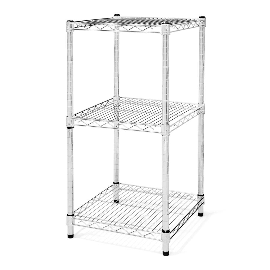 21"d x 34"h Chrome Wire Shelving w/ 3 Shelves