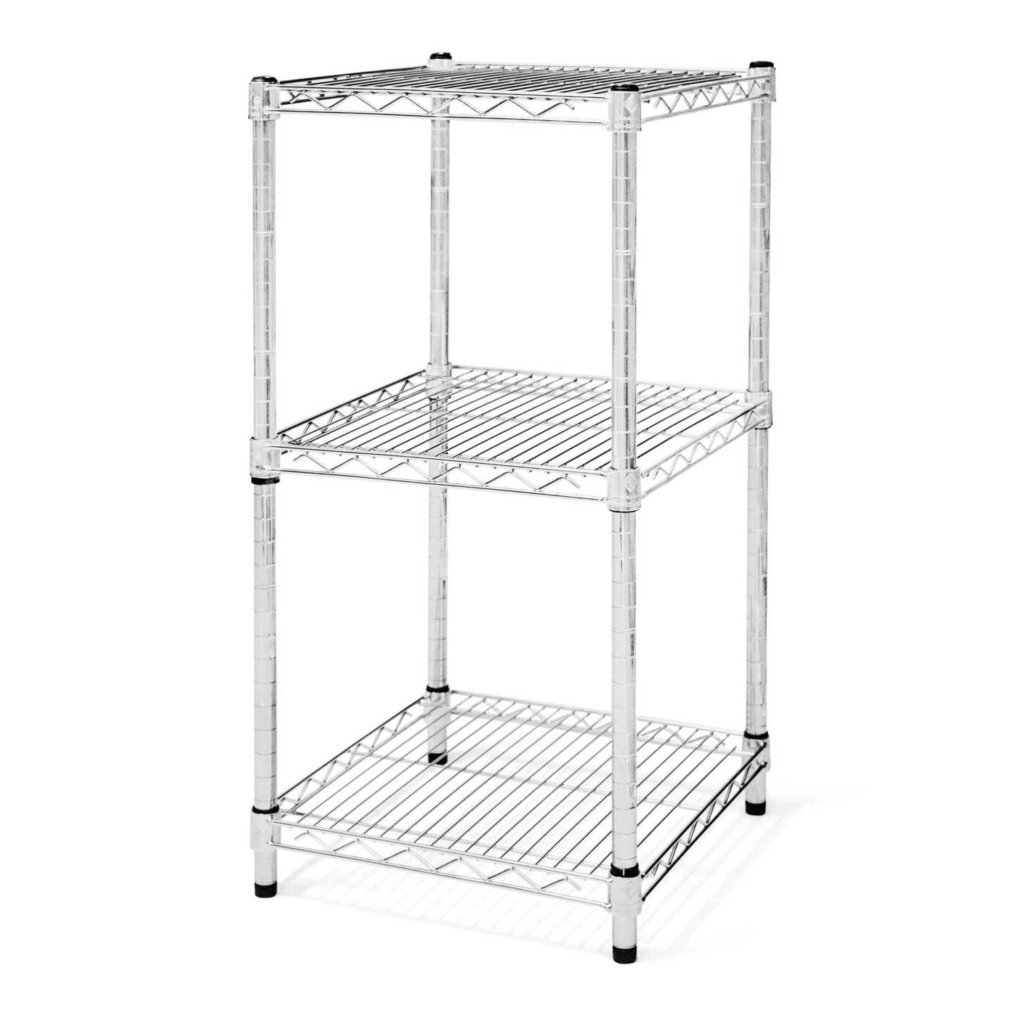 21"d x 34"h Chrome Wire Shelving w/ 3 Shelves