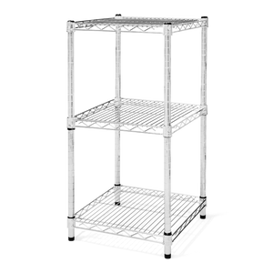 21"d x 34"h Chrome Wire Shelving w/ 3 Shelves