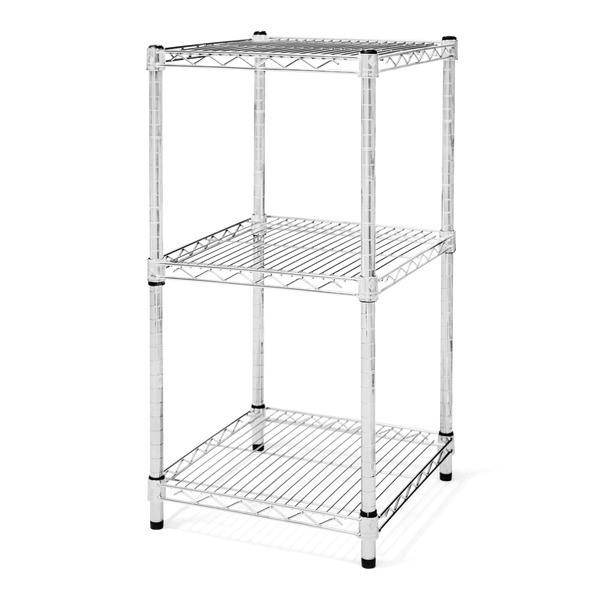 21"d x 34"h Chrome Wire Shelving w/ 3 Shelves