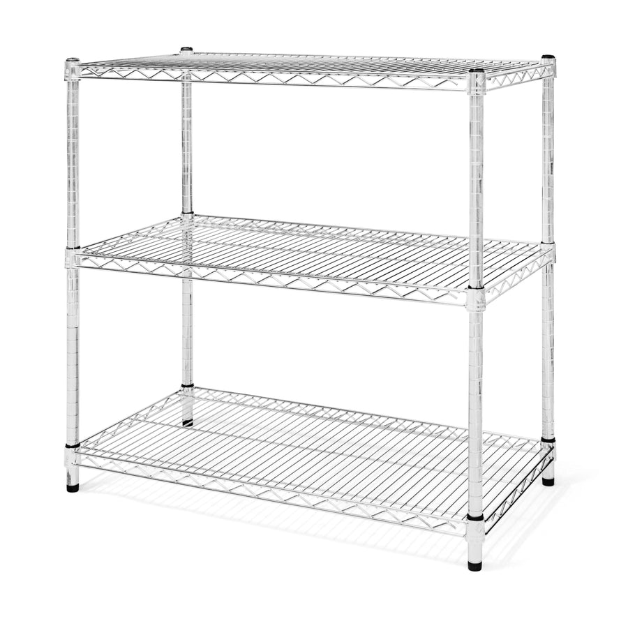 21"d x 34"h Chrome Wire Shelving w/ 3 Shelves