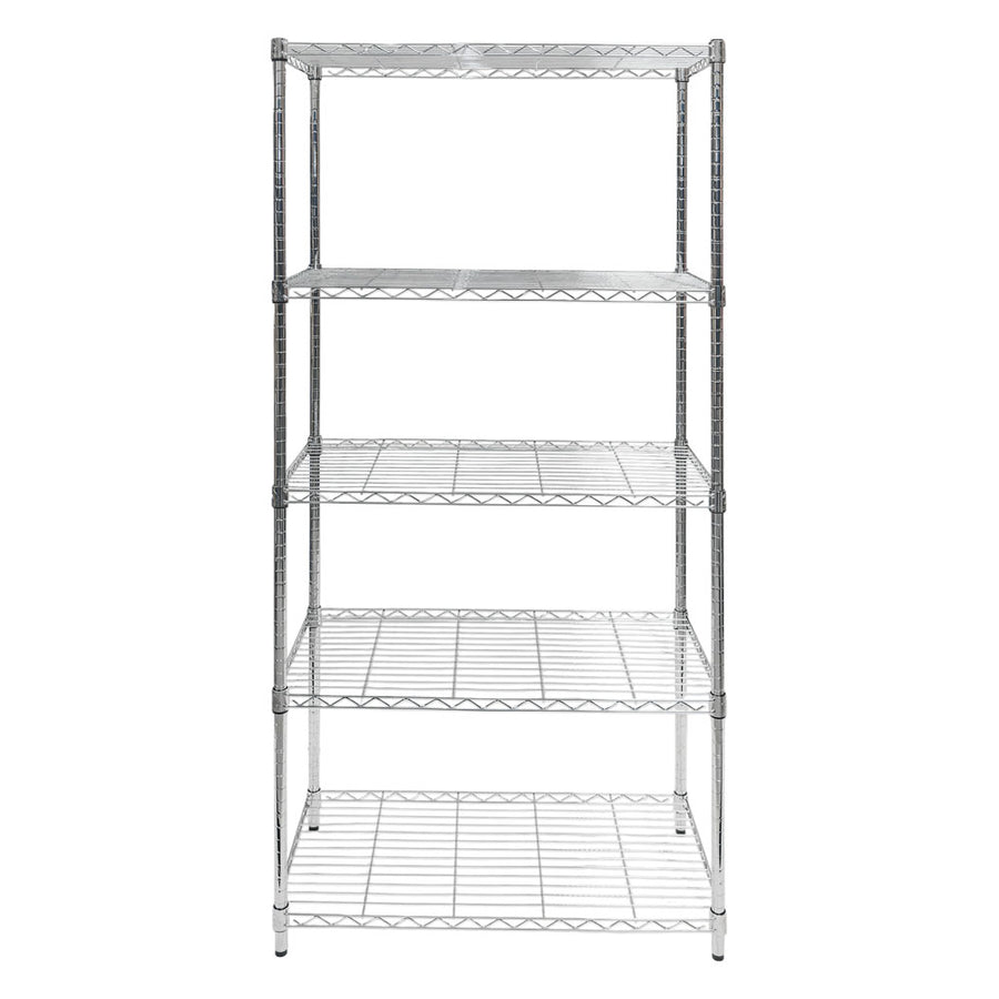 Standard Duty 18"d x 36"w x 72"h 5-Tier Chrome Wire Shelving