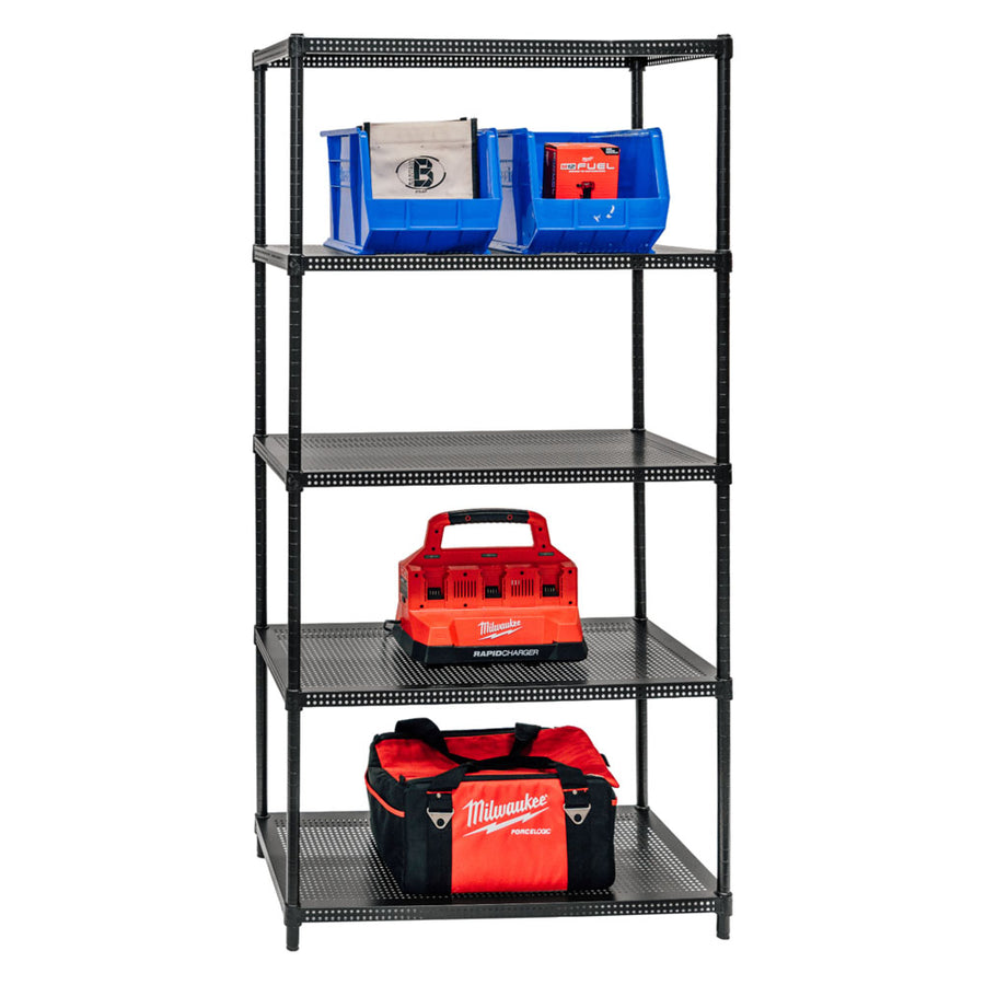 Standard Duty 18"d x 36"w x 72"h 5-Tier Perforated Metal Shelving