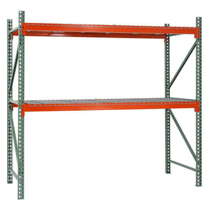 2-Tier Teardrop Pallet Rack Starter Units w/ Wire Decking - 48"d x 120"h