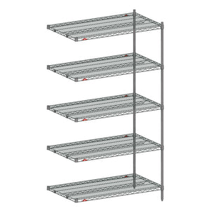 24"d x 74"h - Metro Super Erecta 5-Shelf Add-On Units - Metroseal 4