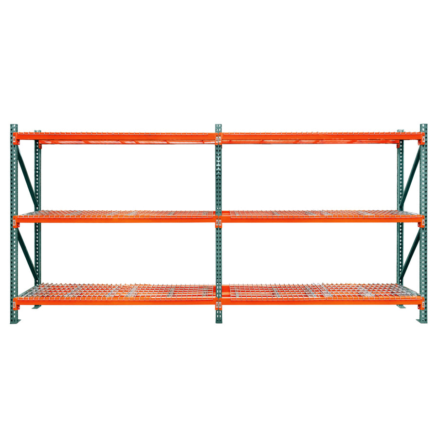 3-Tier Teardrop Pallet Rack Add-On Units w/ Wire Decking - Heavy Duty - 36"d x 144"h