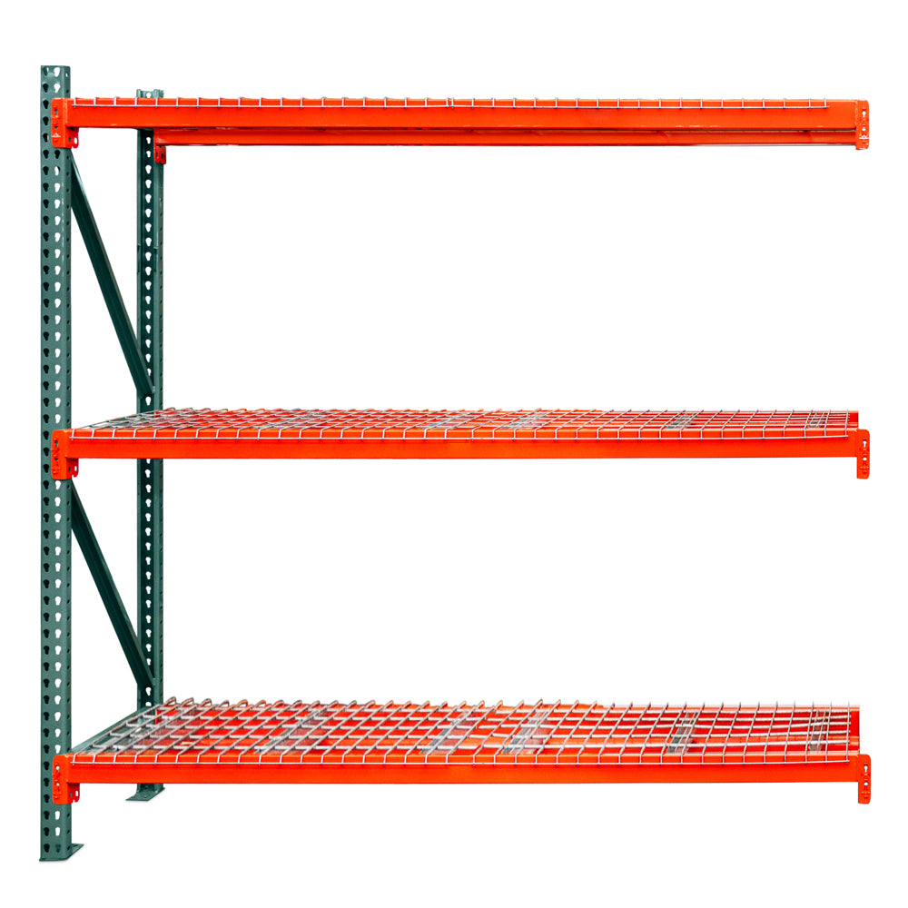 3-Tier Teardrop Pallet Rack Add-On Units w/ Wire Decking - Standard Duty - 36"d x 144"h